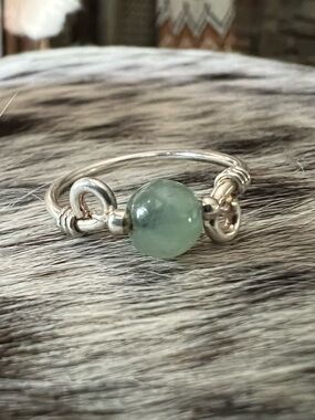 Sterling Silver wire wrap and aventurine stone